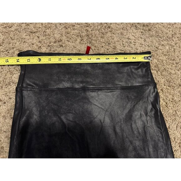 SPANX Faux Leather Leggings High Waisted Tummy Control Black Size XL - Picture 6 of 7